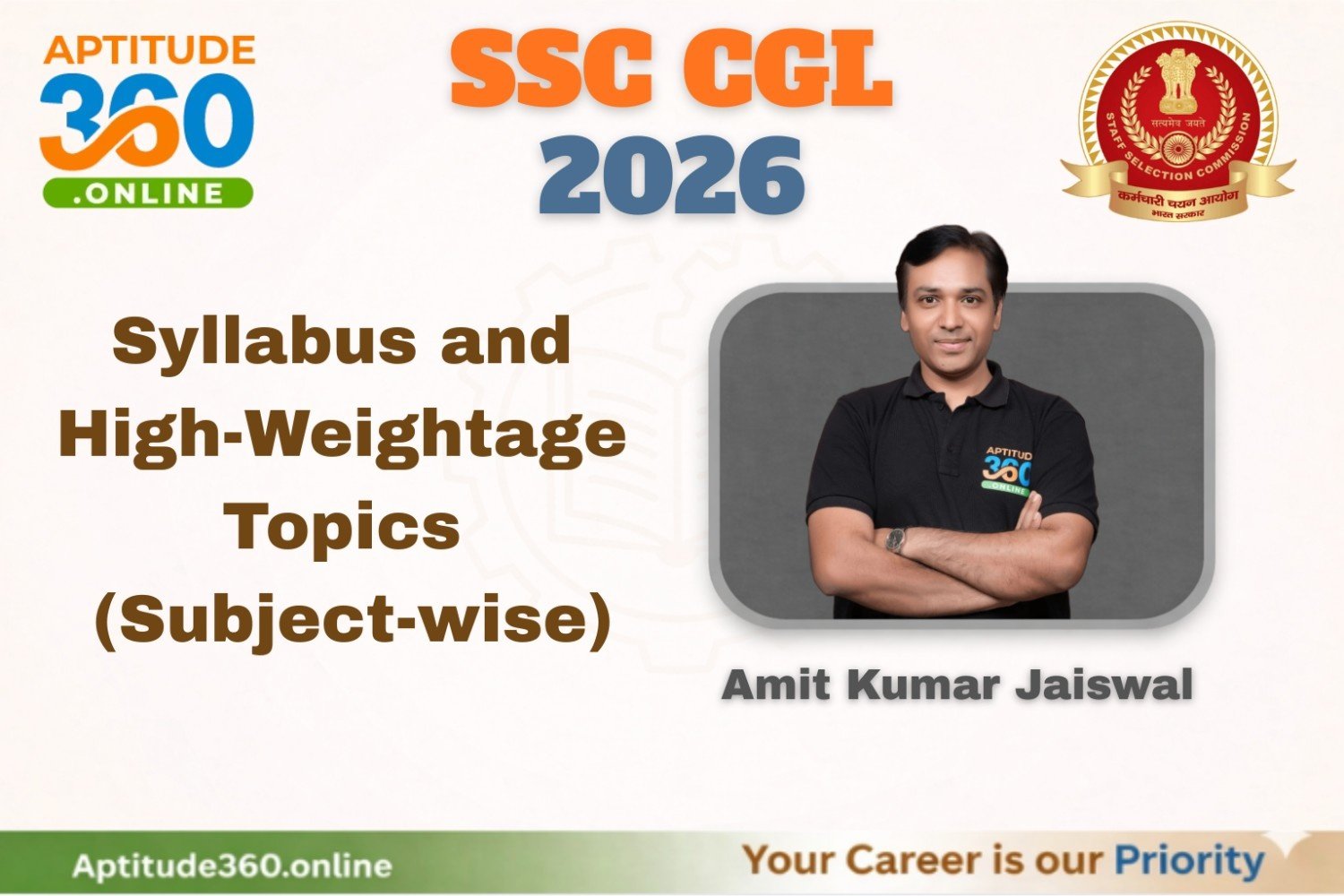 SSC CGL 2026 Syllabus and High-Weightage Topics (Subject-wise)